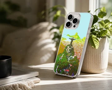 Brazil Flag phone case featuring Christ the Redeemer and landscape — Lifestyle