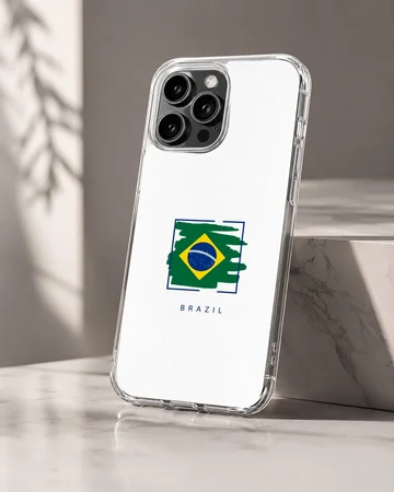 Brazil flag design on phone case. — Hero