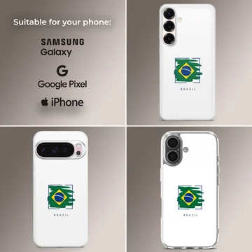 Brazil flag design on phone case. — Collage