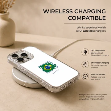Brazil flag design on phone case. — Charging