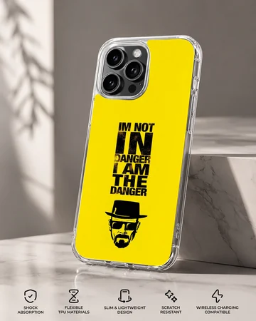 Breaking Bad phone case with iconic quote design in yellow and black. — Specs