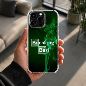 Breaking Bad phone case with series-inspired design and green smoke. — Lifestyle