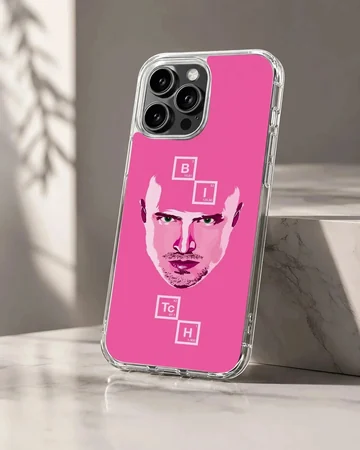 Breaking Bad art design phone case featuring iconic face in bold colors.