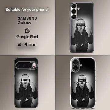 Breaking Bad character illustration with edgy typography on phone case — Collage