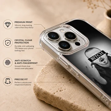 Breaking Bad character illustration with edgy typography on phone case — Info