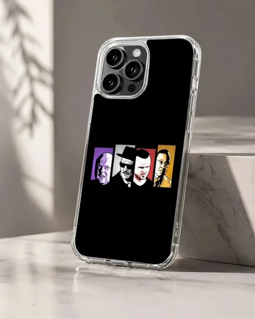 Breaking Bad phone case featuring iconic cast illustration
