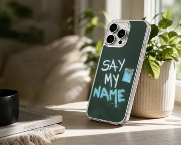 Breaking Bad Say My Name phone case with bold typography and blue accents. — Lifestyle