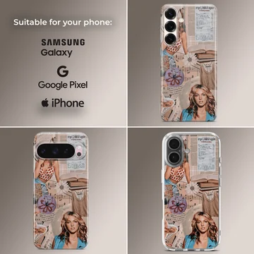 Digital collage featuring Britney Spears imagery on phone case. — Collage