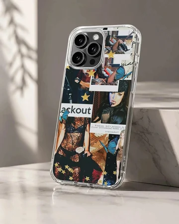 Collage of Britney Spears photo montage phone case