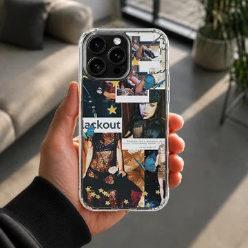 Collage of Britney Spears photo montage phone case — Lifestyle