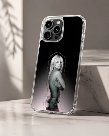 Britney Spears tribute design on a phone case, featuring a nostalgic image. — Hero