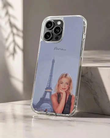 Britney Spears with Eiffel Tower background phone case