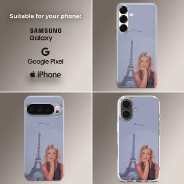 Britney Spears with Eiffel Tower background phone case — Collage