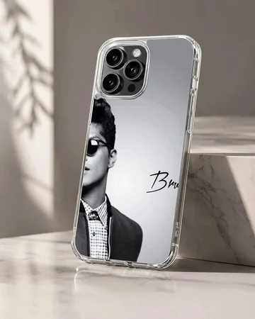 Black and white Bruno Mars photographic design phone case