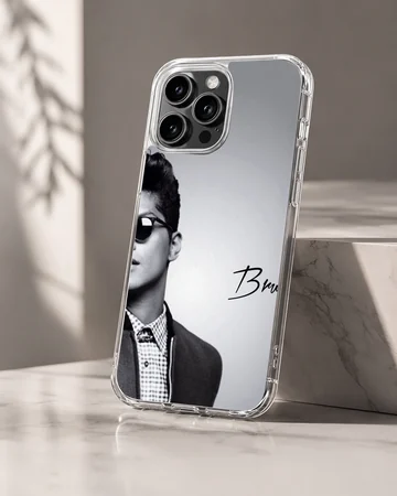 Black and white Bruno Mars photographic design phone case — Hero