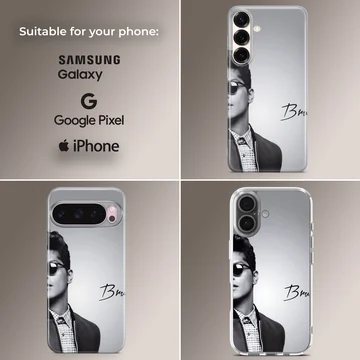 Black and white Bruno Mars photographic design phone case — Collage