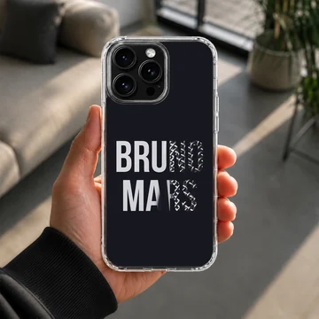 Bruno Mars bold black and white typography phone case — Lifestyle