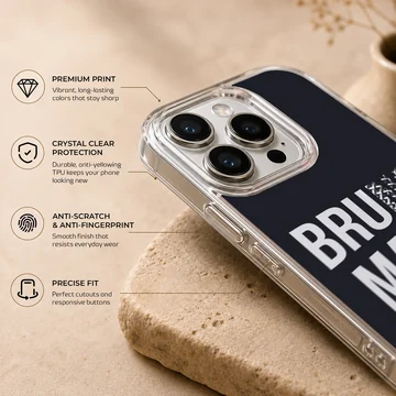Bruno Mars bold black and white typography phone case — Info