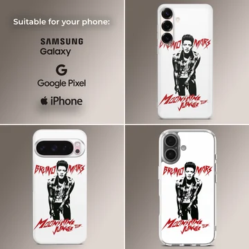 Bruno Mars Moonshine Jungle Tour phone case with bold typography and photo — Collage