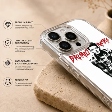 Bruno Mars Moonshine Jungle Tour phone case with bold typography and photo — Info