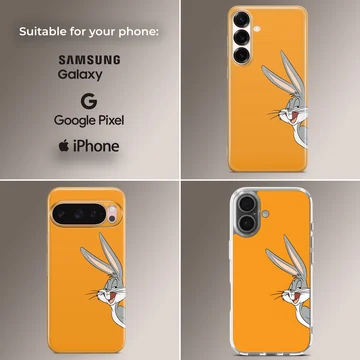 Playful Bugs Bunny cartoon design on phone case — Collage