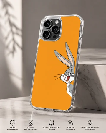Playful Bugs Bunny cartoon design on phone case — Specs