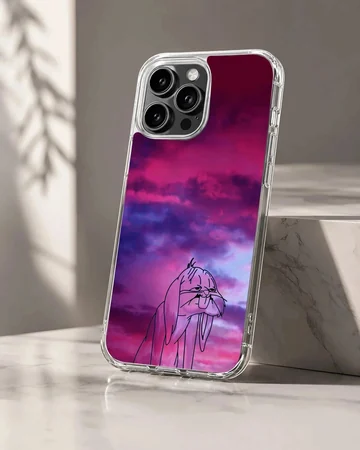 Bugs Bunny illustration against vibrant sky phone case