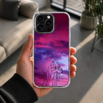 Bugs Bunny illustration against vibrant sky phone case — Lifestyle