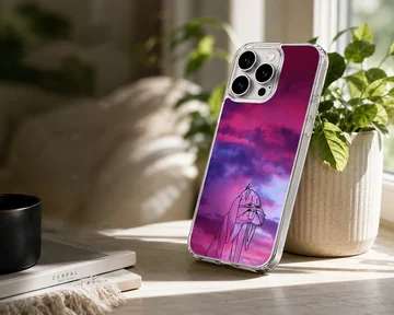 Bugs Bunny illustration against vibrant sky phone case — Lifestyle