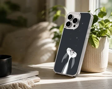 Bugs Bunny looking upwards on a night sky background phone case — Lifestyle