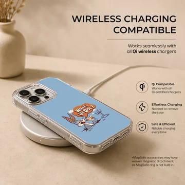 Bugs Bunny cartoon art saying 'What's Up Doc?' on a phone case — Charging
