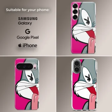 Bugs Bunny with a playful expression on phone case — Collage