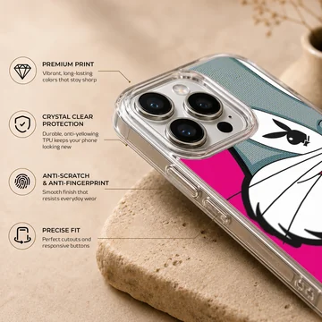 Bugs Bunny with a playful expression on phone case — Info