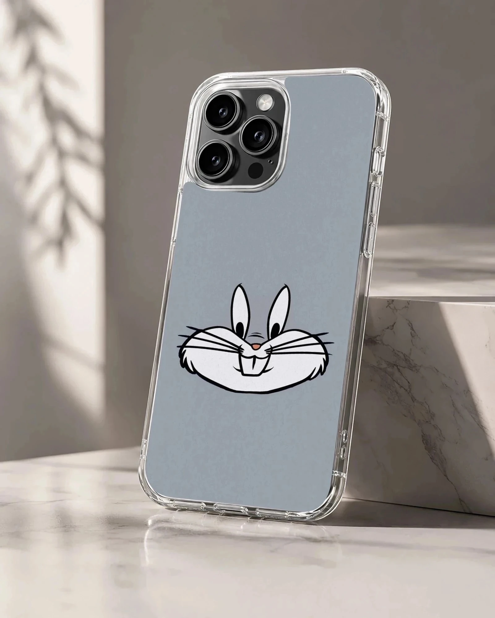 Playful Bugs Bunny face artwork on phone case