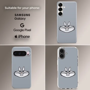 Playful Bugs Bunny face artwork on phone case — Collage