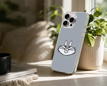 Playful Bugs Bunny face artwork on phone case — Lifestyle
