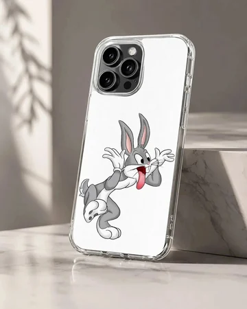 Bugs Bunny cartoon design phone case with a playful pose.