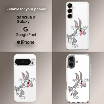 Bugs Bunny cartoon design phone case with a playful pose. — Collage