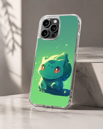Bulbasaur cartoon in digital illustration on phone case — Hero