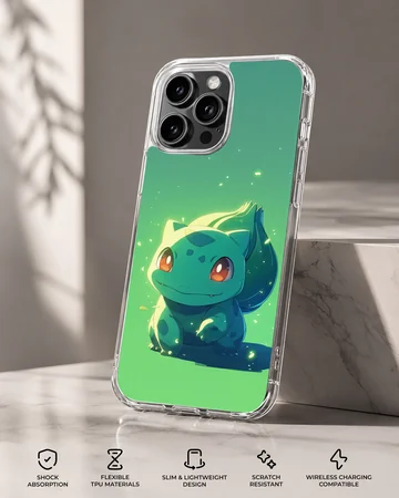 Bulbasaur cartoon in digital illustration on phone case — Specs