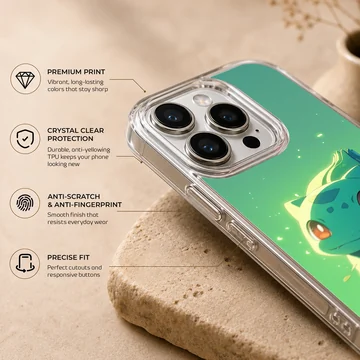Bulbasaur cartoon in digital illustration on phone case — Info