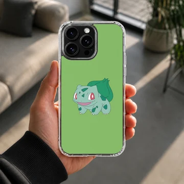 Bulbasaur cartoon design on a green phone case — Lifestyle