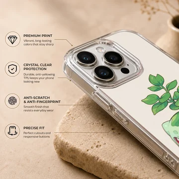 Bulbasaur cartoon design on phone case — Info