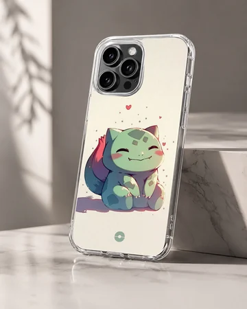 Adorable Bulbasaur cartoon artwork on phone case — Hero