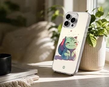 Adorable Bulbasaur cartoon artwork on phone case — Lifestyle