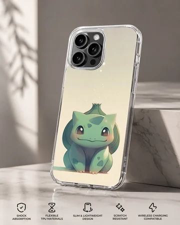 Bulbasaur cartoon character on phone case — Specs