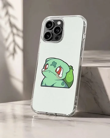 Bulbasaur cartoon design on a phone case, showcasing playful nostalgia.