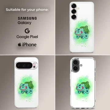 Bulbasaur cartoon design on phone case — Collage