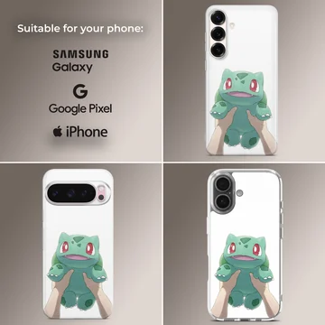 Bulbasaur cartoon design on phone case — Collage