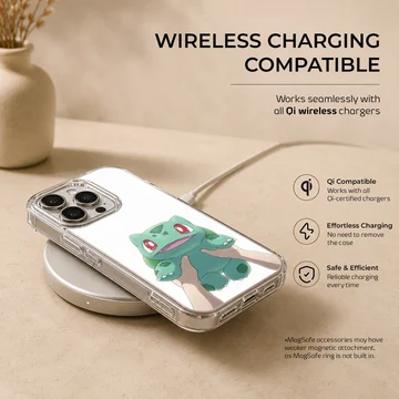 Bulbasaur cartoon design on phone case — Charging